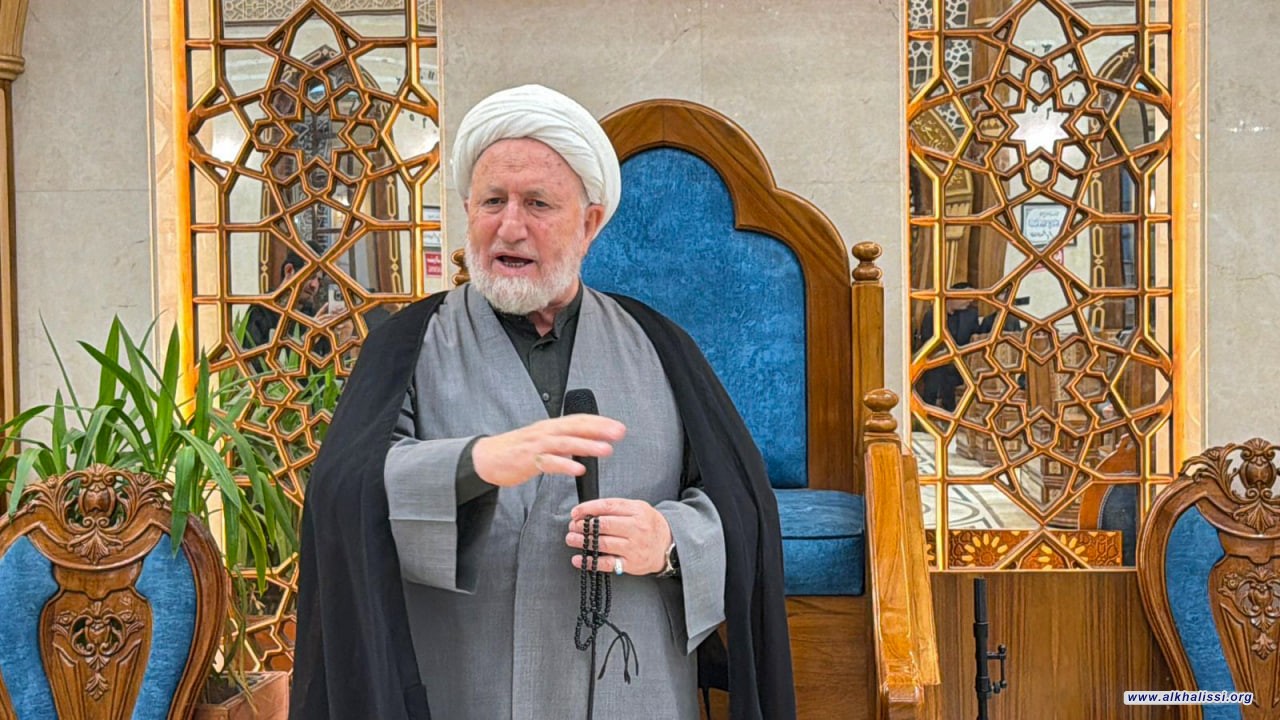 المرجع الخالصي يشارك في مجلس تأبين قائد الثورة الإسلامية ويُبشّر الأمة بانتصارات المقاومة ويدعو إلى تلاحم الصف العراقي في مواجهة المخططات العدوانية